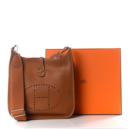Hermes Taurillon Clemence Evelyne III PM Gold 11 of 11