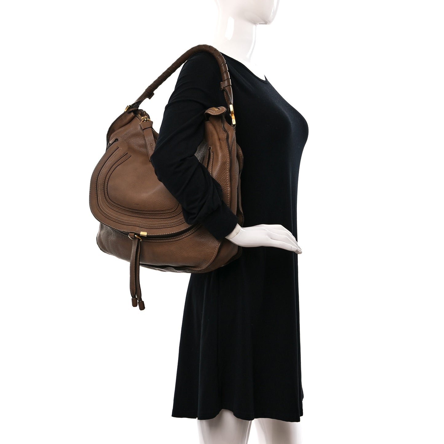 Calfskin Large Marcie Hobo Nut