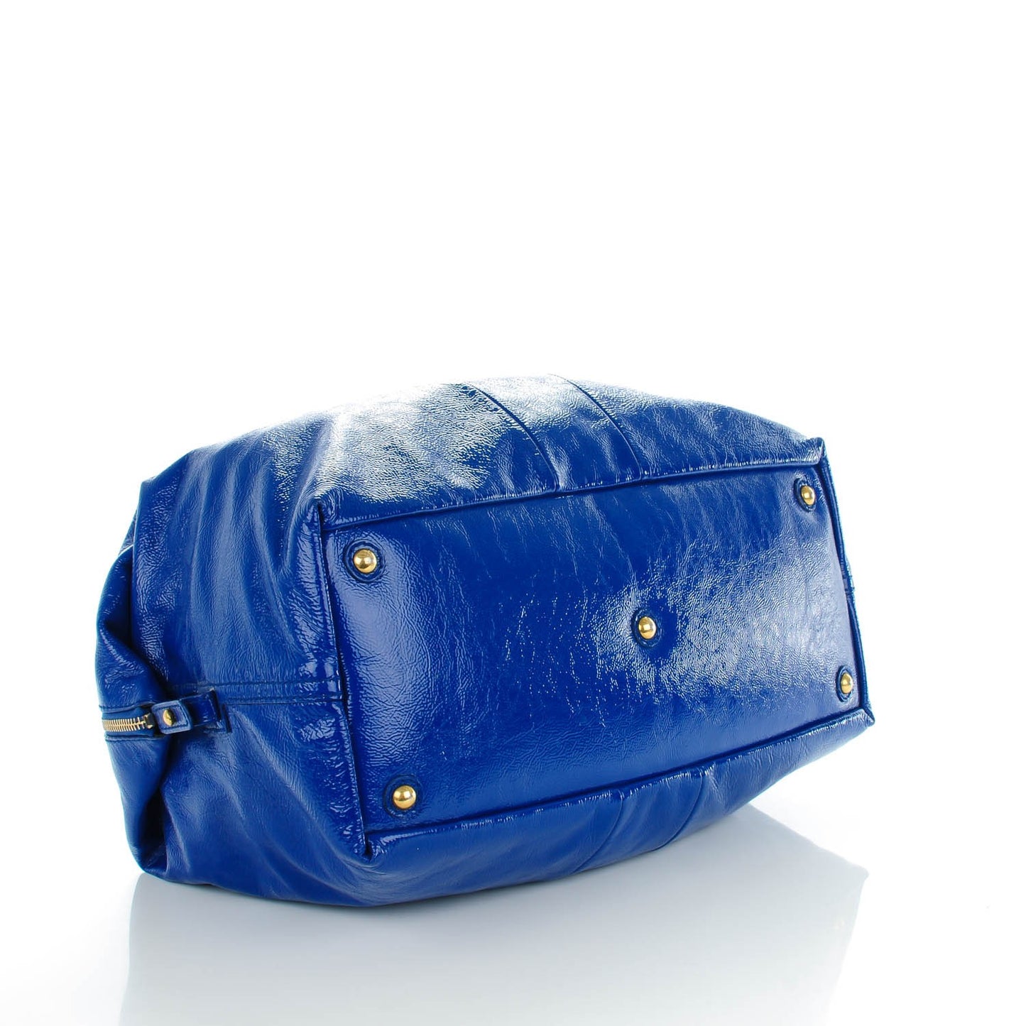 Textured Patent Medium Easy Sac Majorelle Blue