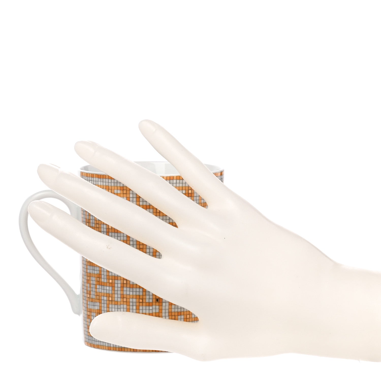 Hermes Porcelain Mosaique au 24 Mug Set of 2 Gold 2 of 9
