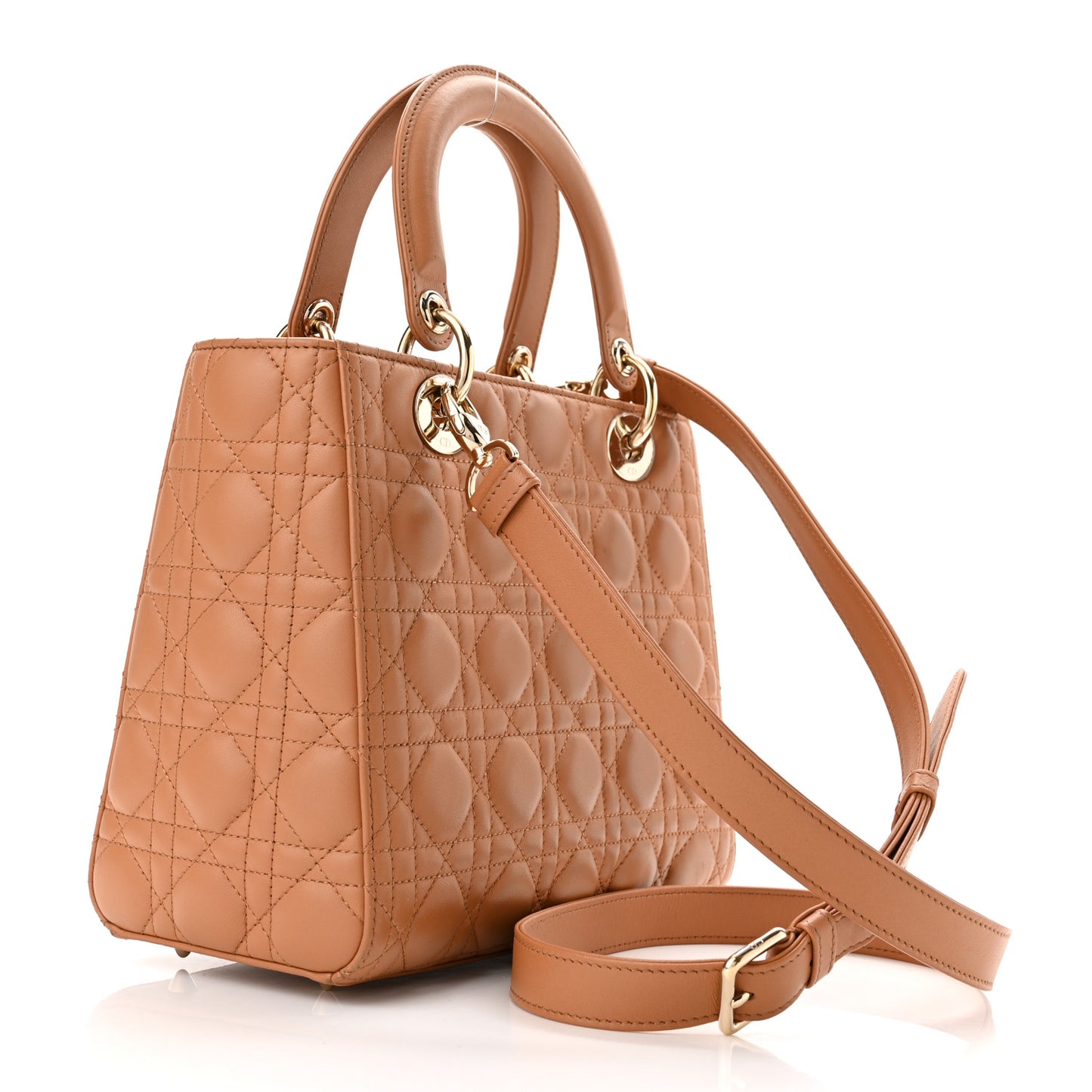 Lambskin Cannage Medium Lady Dior Amber
