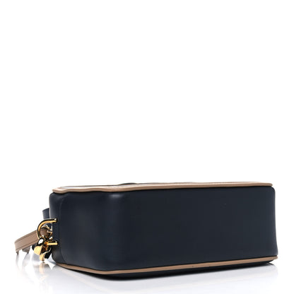 Fendi Vitello Century Matte Stamp Patch Bi-Color Mini Camera Case Blue Notte Amido Pink 3 of 5