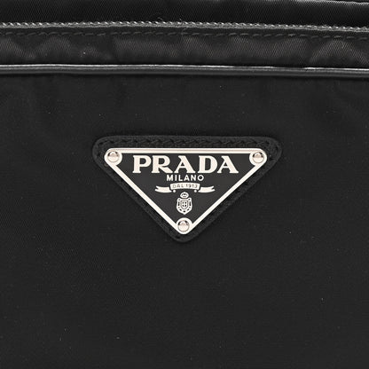 Prada Tessuto Nylon Studded Belt Bag Black White 8 of 10