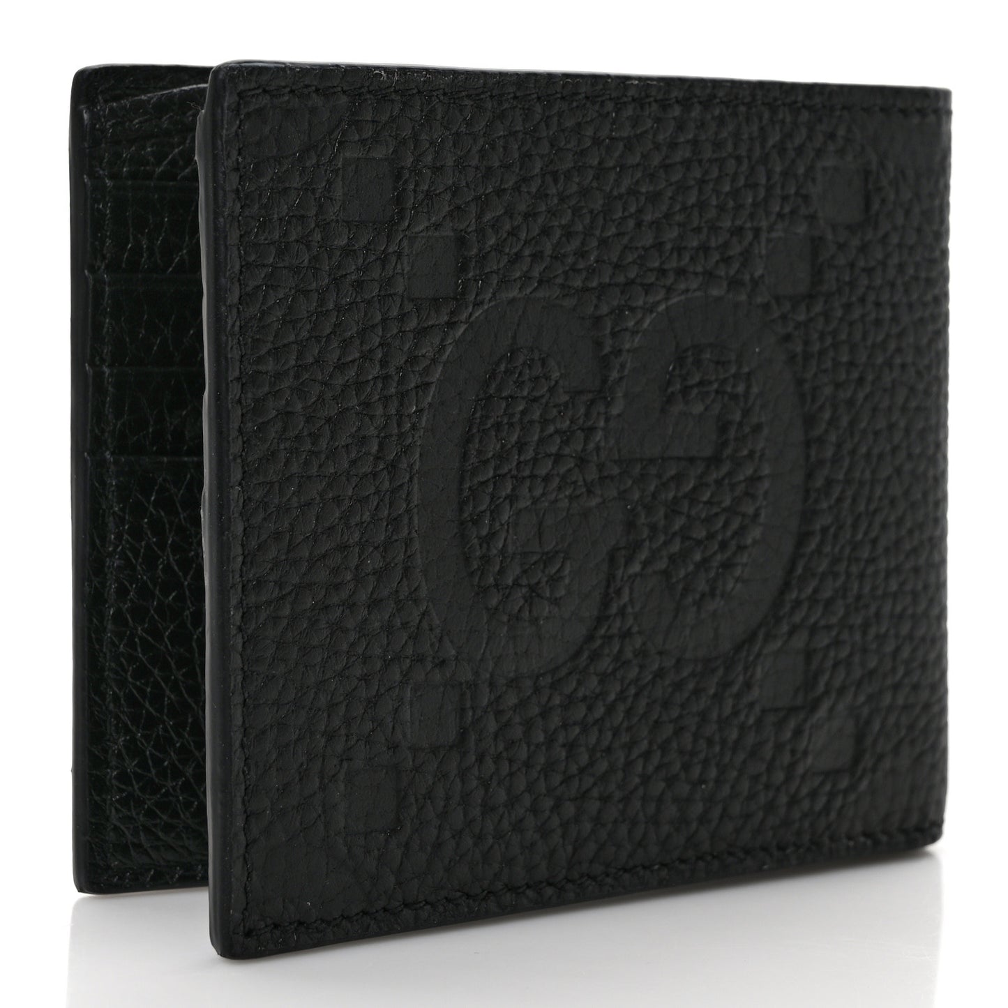 Piuma Calfskin Jumbo GG Embossed Wallet Black