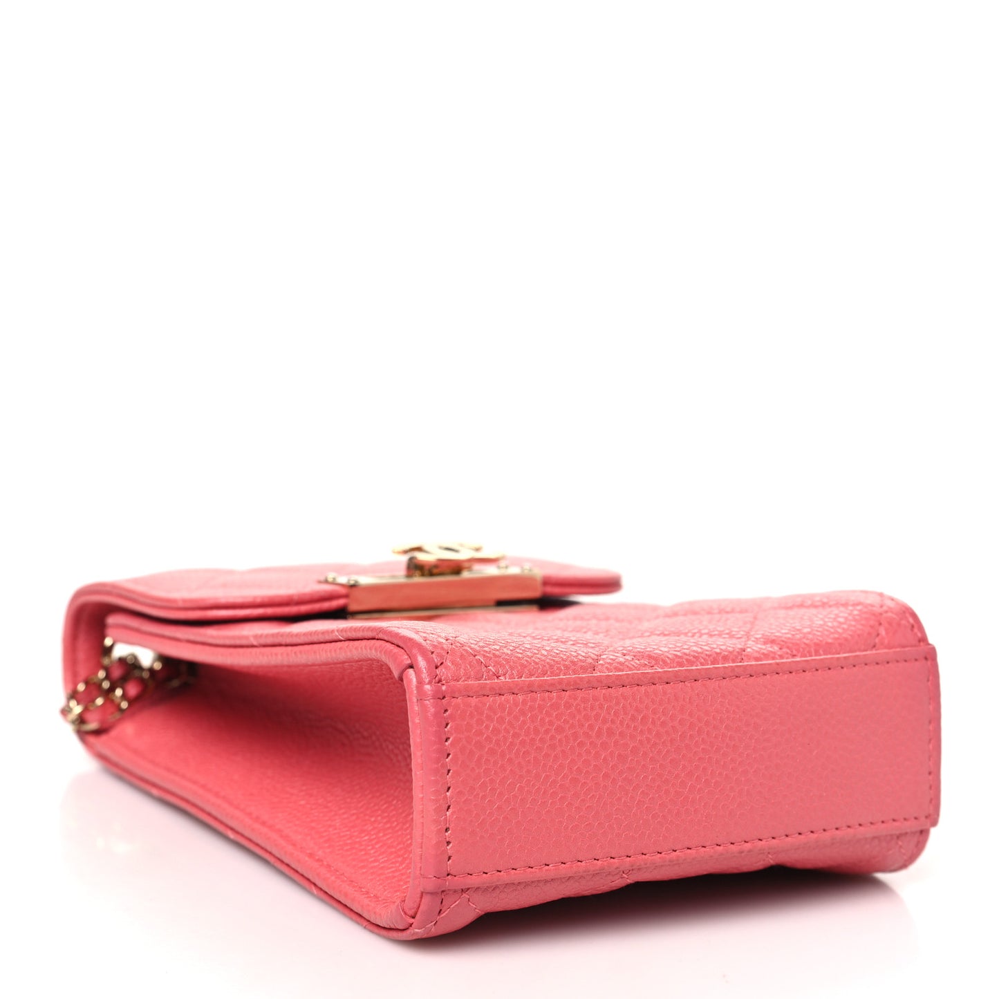 Caviar Quilted Golden Class Phone Holder Pink