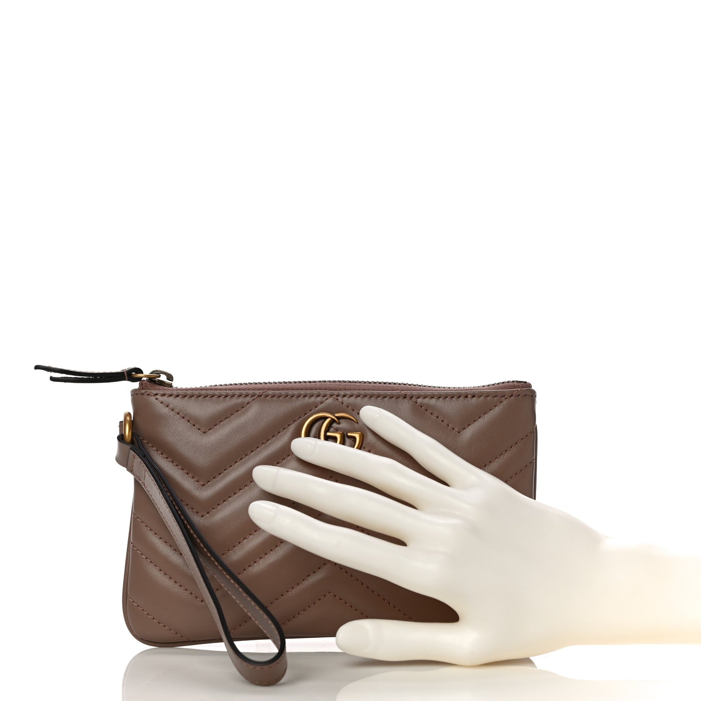 Calfskin Matelasse GG Marmont Wrist Wallet Porcelain Rose