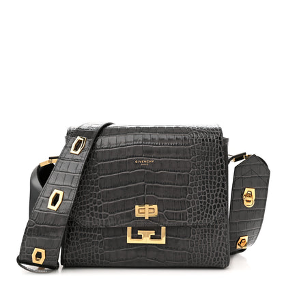 Givenchy Calfskin Crocodile Embossed Medium Eden Storm Grey 1 of 9