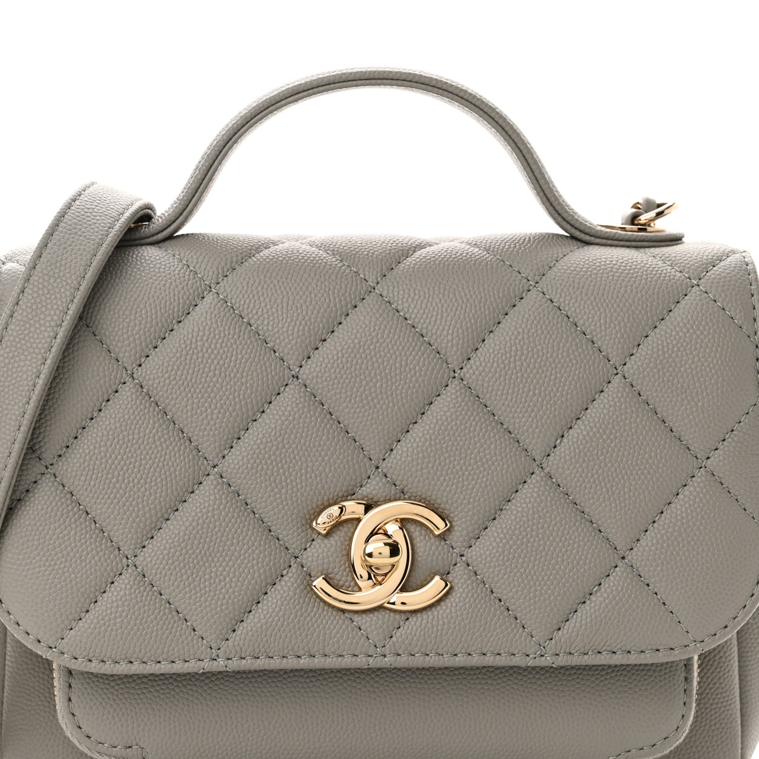 Chanel Caviar Quilted Mini Business Affinity Flap Grey 8 of 10
