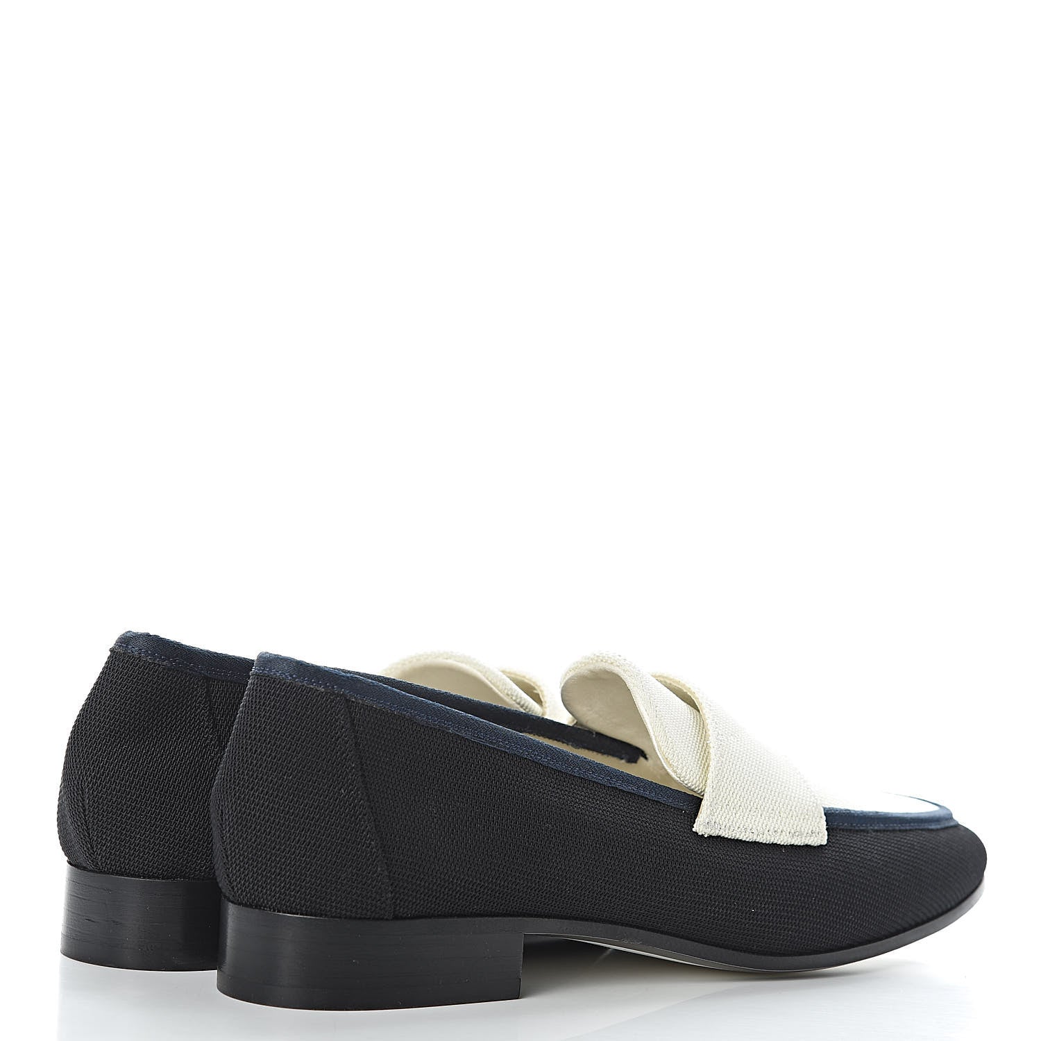 Chanel Canvas CC Loafers 37 Black White 4 of 7