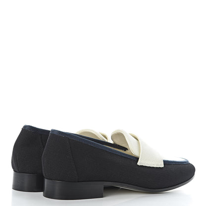 Chanel Canvas CC Loafers 37 Black White 4 of 7