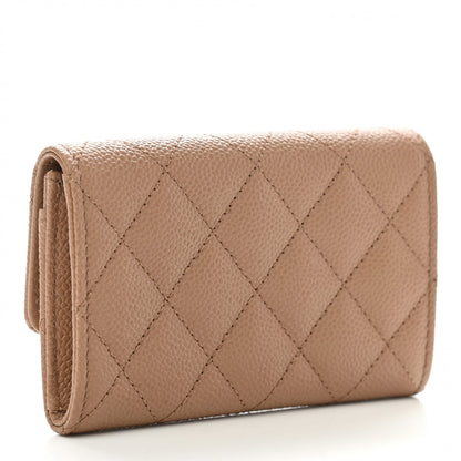 Chanel Caviar Quilted Multi Chain CC Flap Card Holder Beige 4 of 9