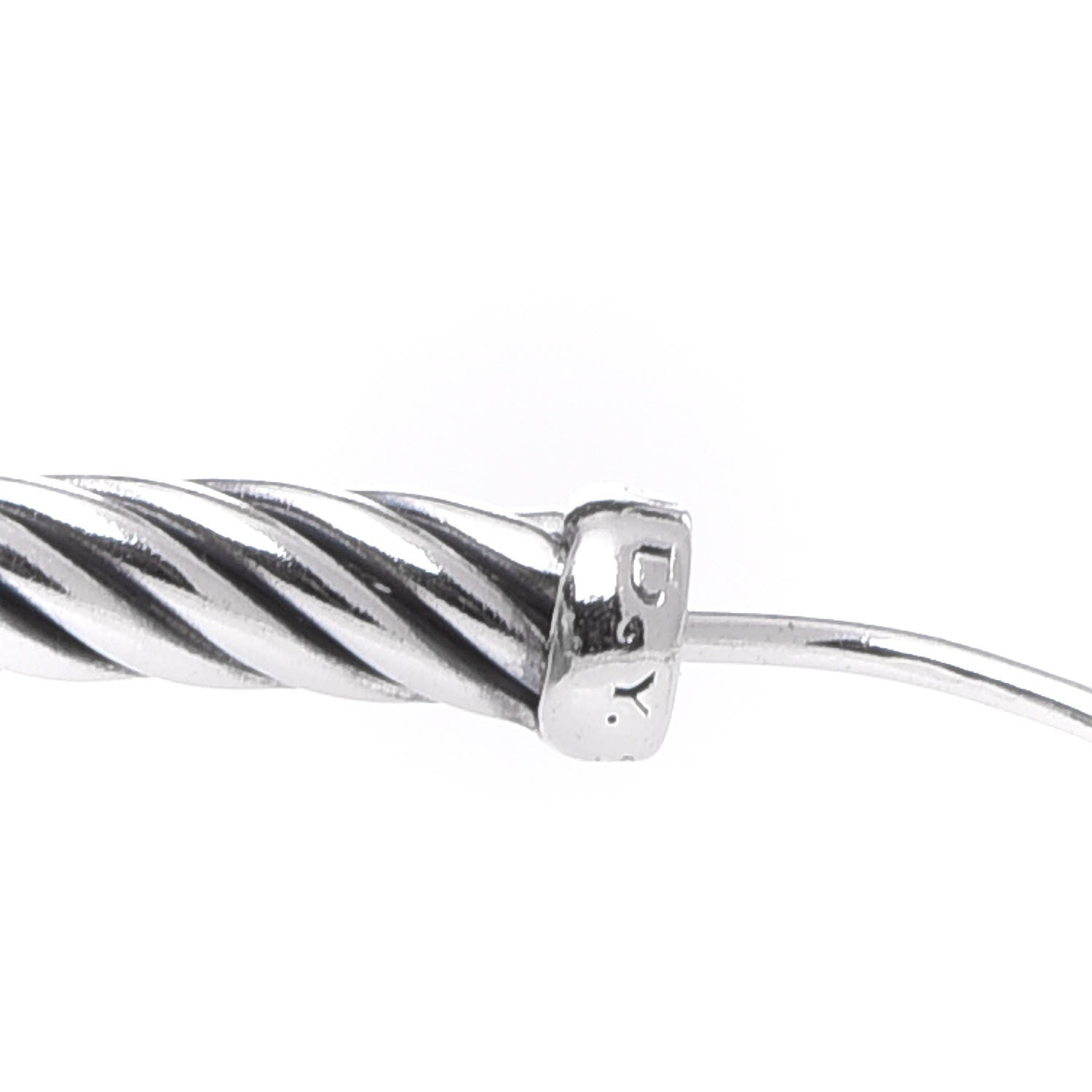 David Yurman Sterling Silver Cable Classics Extra Large Hoop Earrings 5 of 6