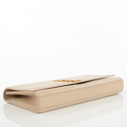 Saint Laurent Calfskin Classic Monogram Clutch Cream 4 of 8