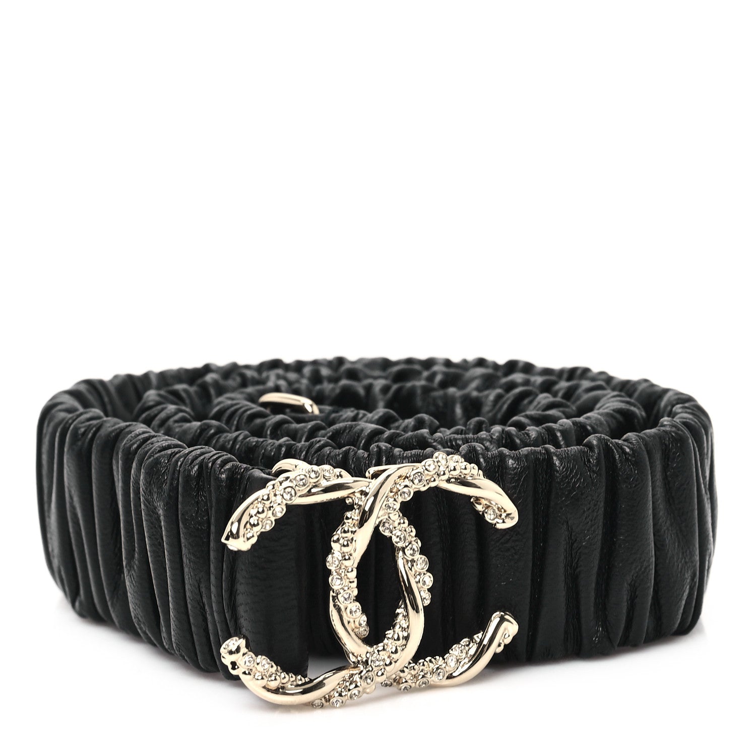 Chanel Lambskin Crystal CC Belt 85 34 Black 1 of 4