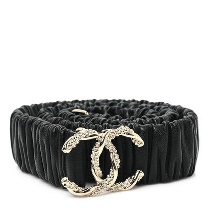 Chanel Lambskin Crystal CC Belt 85 34 Black 1 of 4