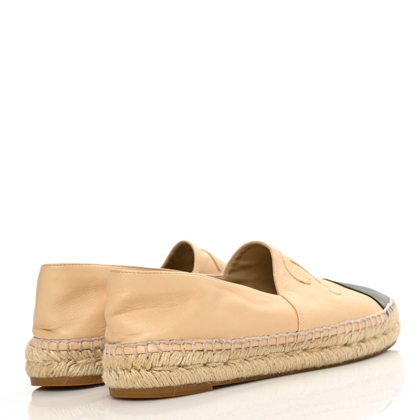 Lambskin CC Espadrilles 38 Beige Black