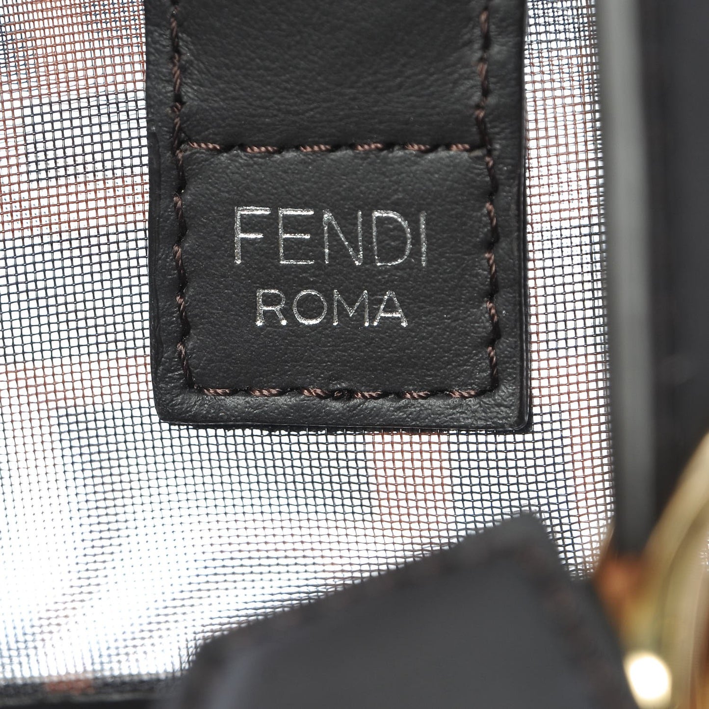 Mesh Vitello Century F is Fendi FF 1974 Regular Runaway Satchel Marrone Black Ebano