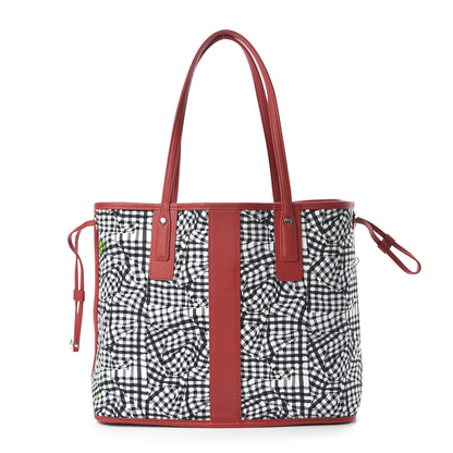 MCM Visetos Medium Liz Reversible Shopper Tote Black Red 8 of 16