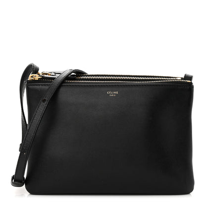 Celine Lambskin Small Trio Crossbody Bag Black 1 of 14