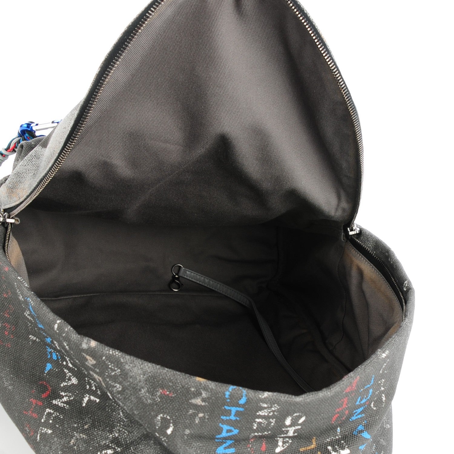 Chanel Graffiti Printed Canvas Medium Backpack Grey 5 of 7