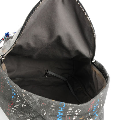 Chanel Graffiti Printed Canvas Medium Backpack Grey 5 of 7