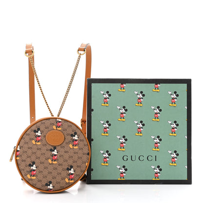 Gucci X DISNEY Mini Vintage GG Supreme Monogram Mickey Mouse Round Backpack Beige Vintage Sun Oil 11 of 11