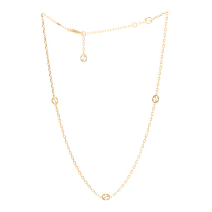 Gucci 18K Yellow Gold Running GG Station Necklace 3 of 5