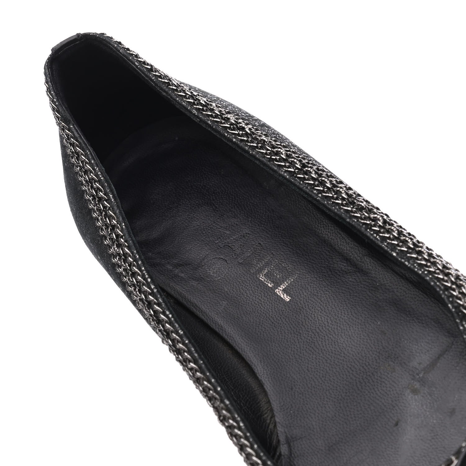 Chanel Tweed Patent Cap Toe Ballerina Flats 37 Black 22 of 23