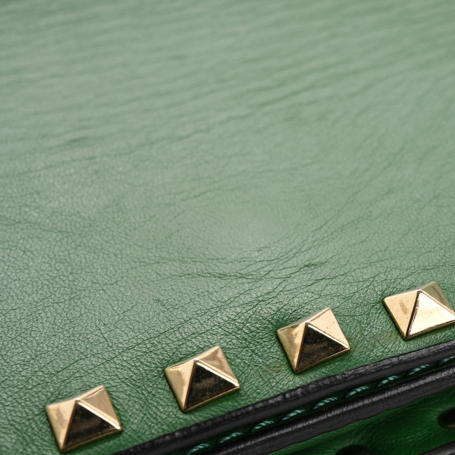 Valentino Garavani Nappa Rockstud Wristlet Clutch Emerald 11 of 16