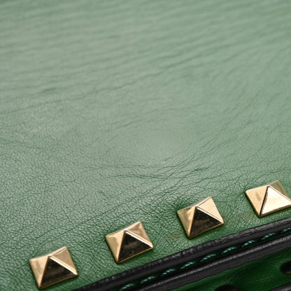 Valentino Garavani Nappa Rockstud Wristlet Clutch Emerald 11 of 16