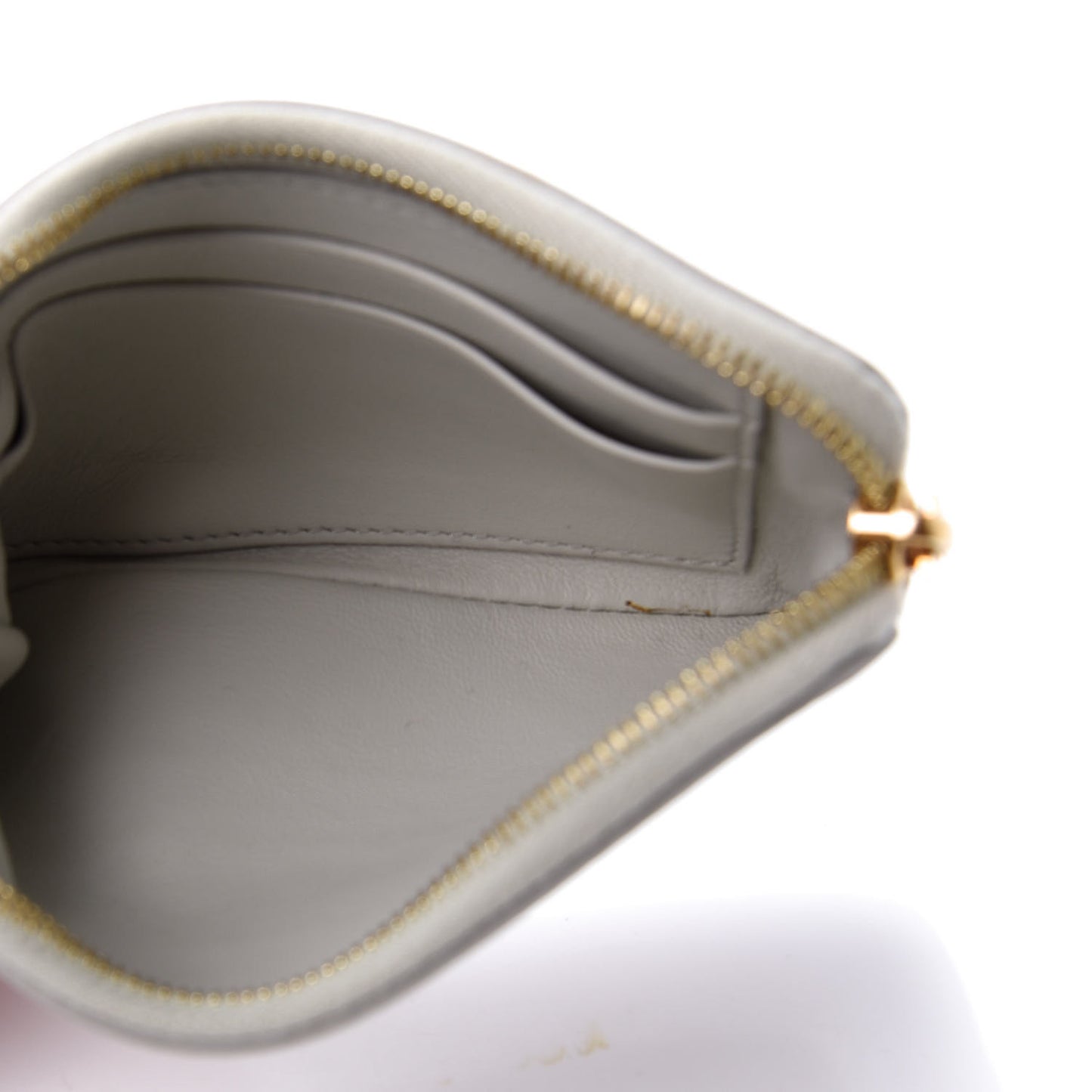 Lambskin Bi-Color Solo Coin Card Case White Red