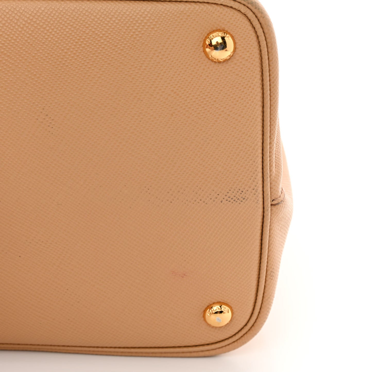 Saffiano Cuir Medium Double Bag Noisette Papaya