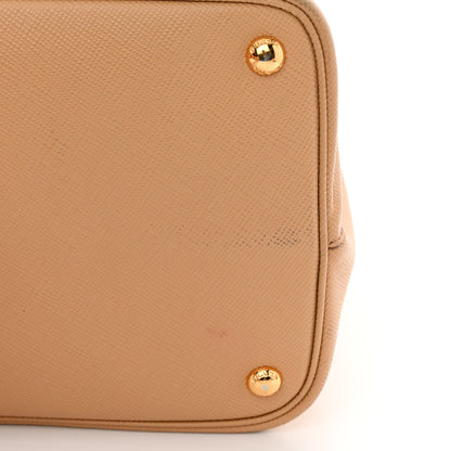 Prada Saffiano Cuir Medium Double Bag Noisette Papaya 13 of 20