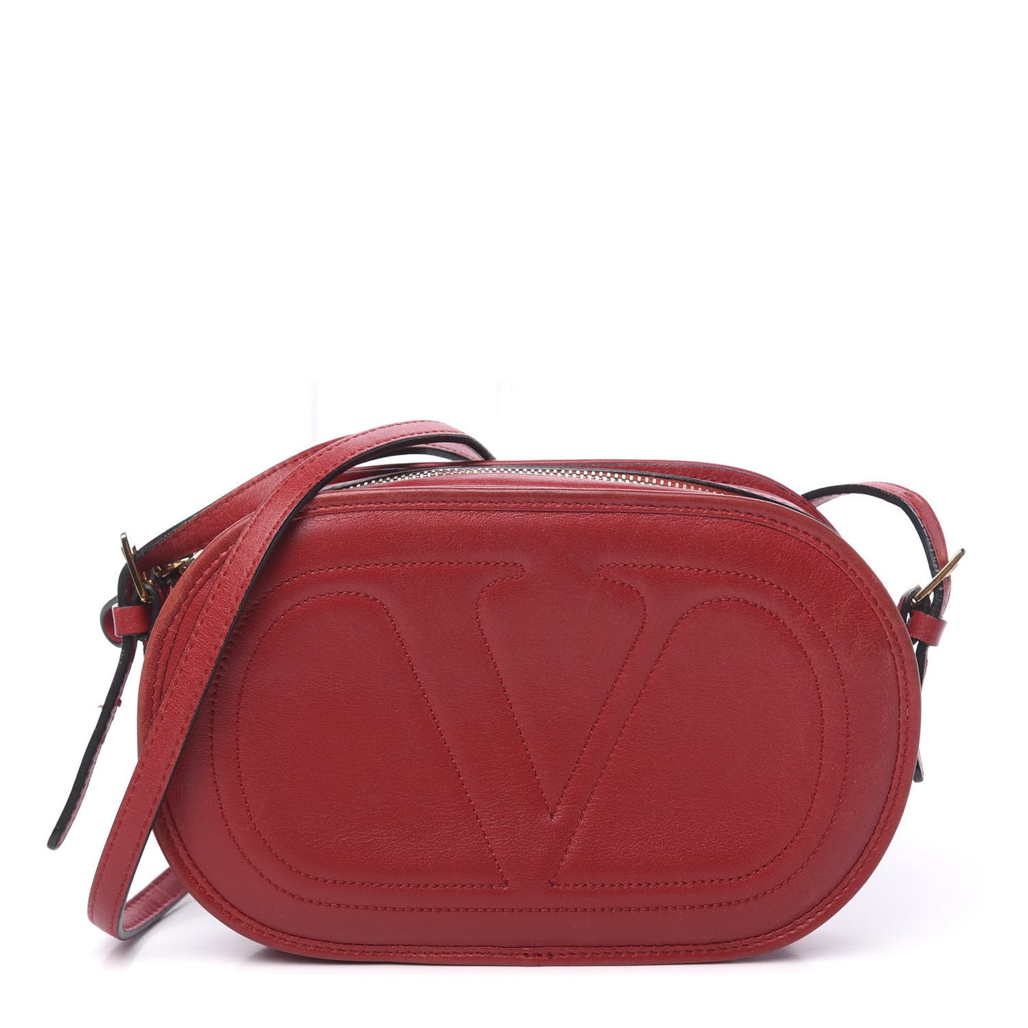 Vitello Small Logo Go Crossbody Bag Red