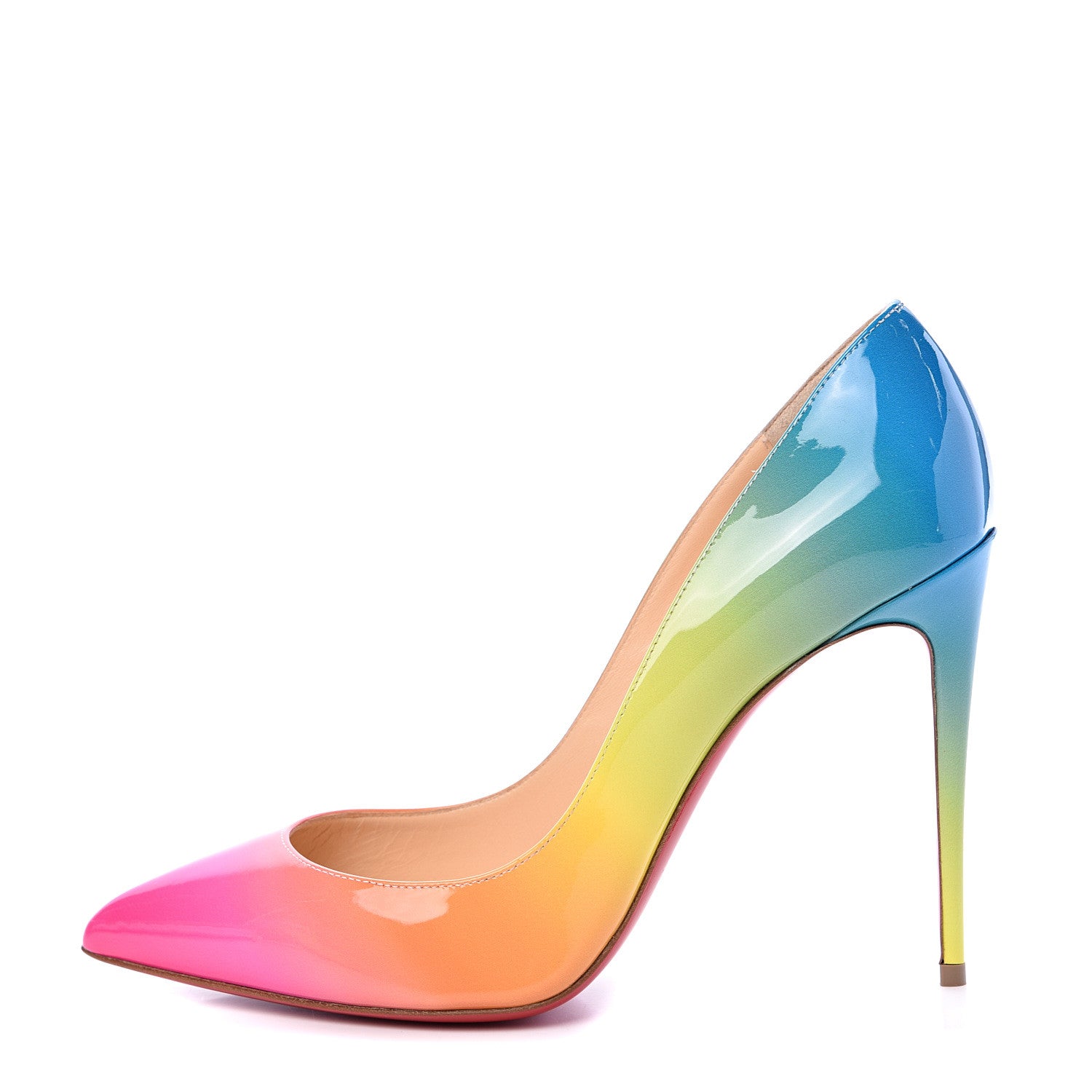Christian Louboutin Patent Sunrise Pigalle Follies 100 Pumps 39.5 Multicolor 1 of 8