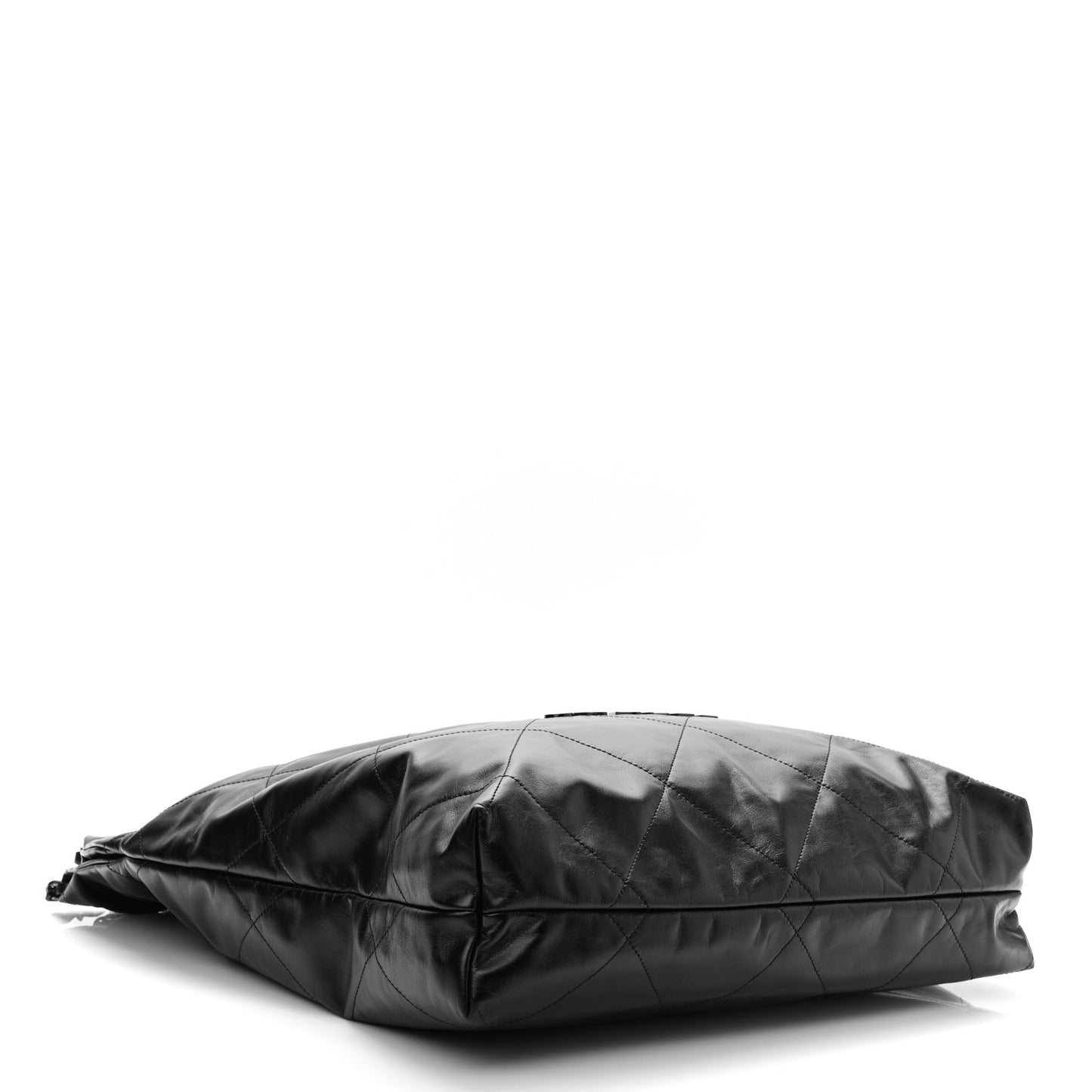 Shiny Calfskin Quilted Large Chanel 22 So Black