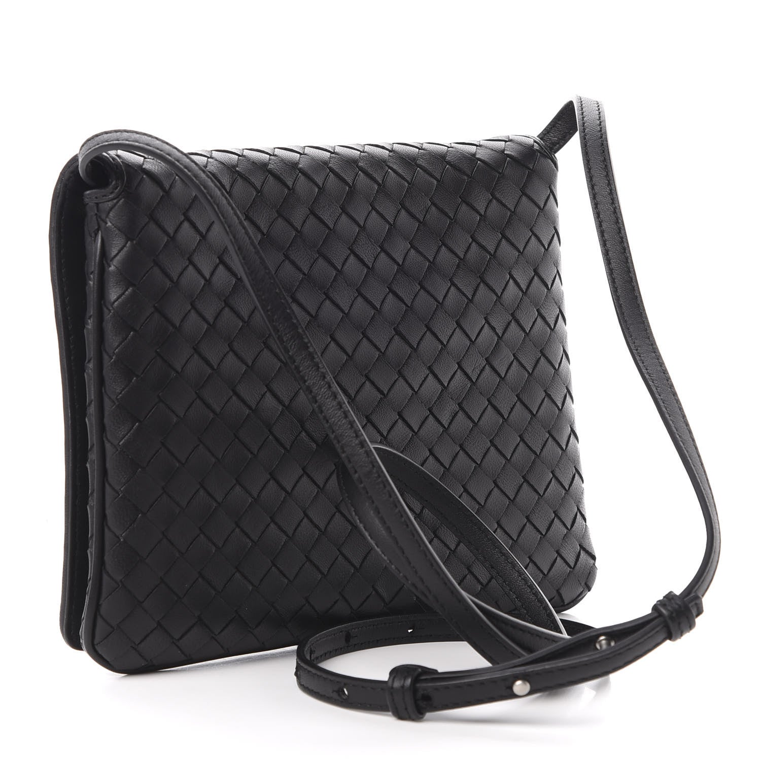 Bottega Veneta Nappa Intrecciato Flap Crossbody Black 3 of 11