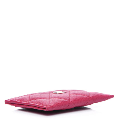 Chanel Caviar Quilted Card Holder Dark Pink 4 of 4