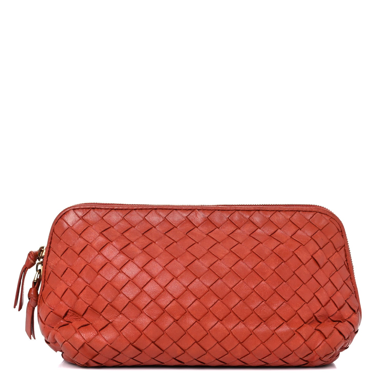 Bottega Veneta Nappa Intrecciato Cosmetic Case Red 1 of 22