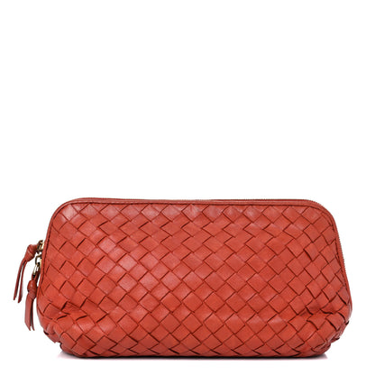 Bottega Veneta Nappa Intrecciato Cosmetic Case Red 1 of 22