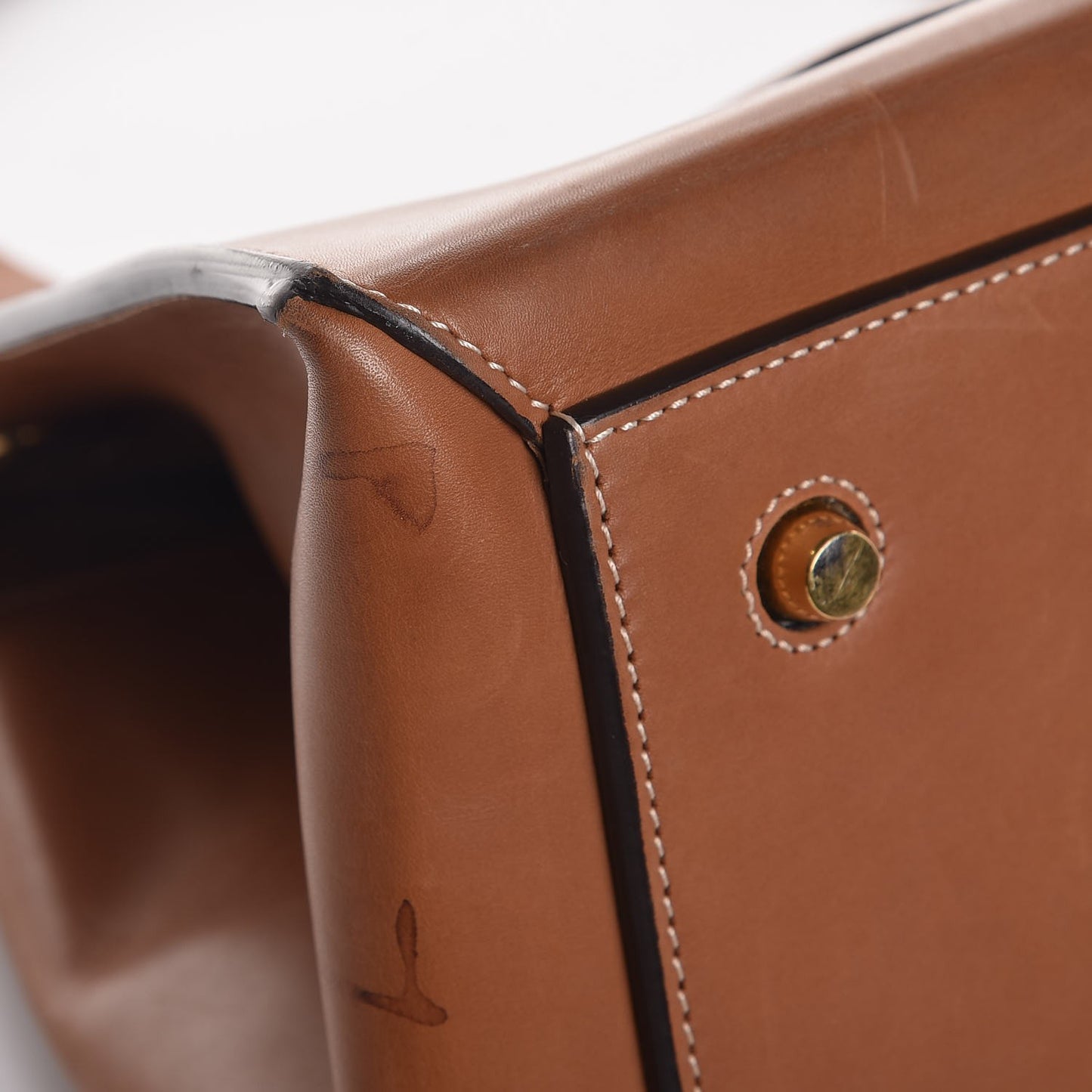 Smooth Calfskin Large Edge Shoulder Bag Camel