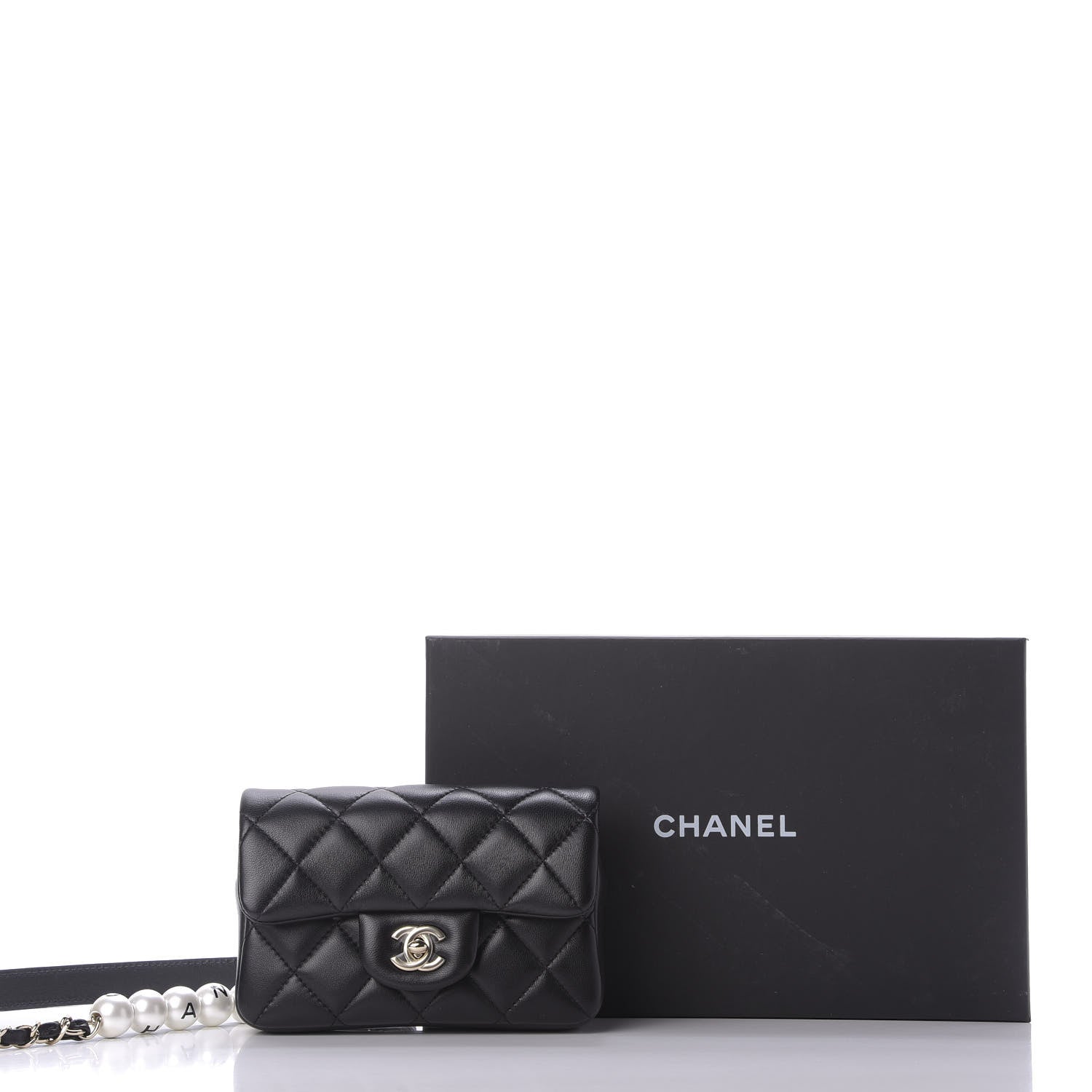 Chanel Lambskin Quilted Mini My Precious Waist Bag Black 9 of 9