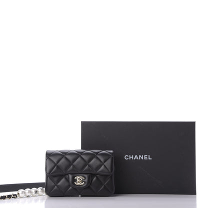 Chanel Lambskin Quilted Mini My Precious Waist Bag Black 9 of 9