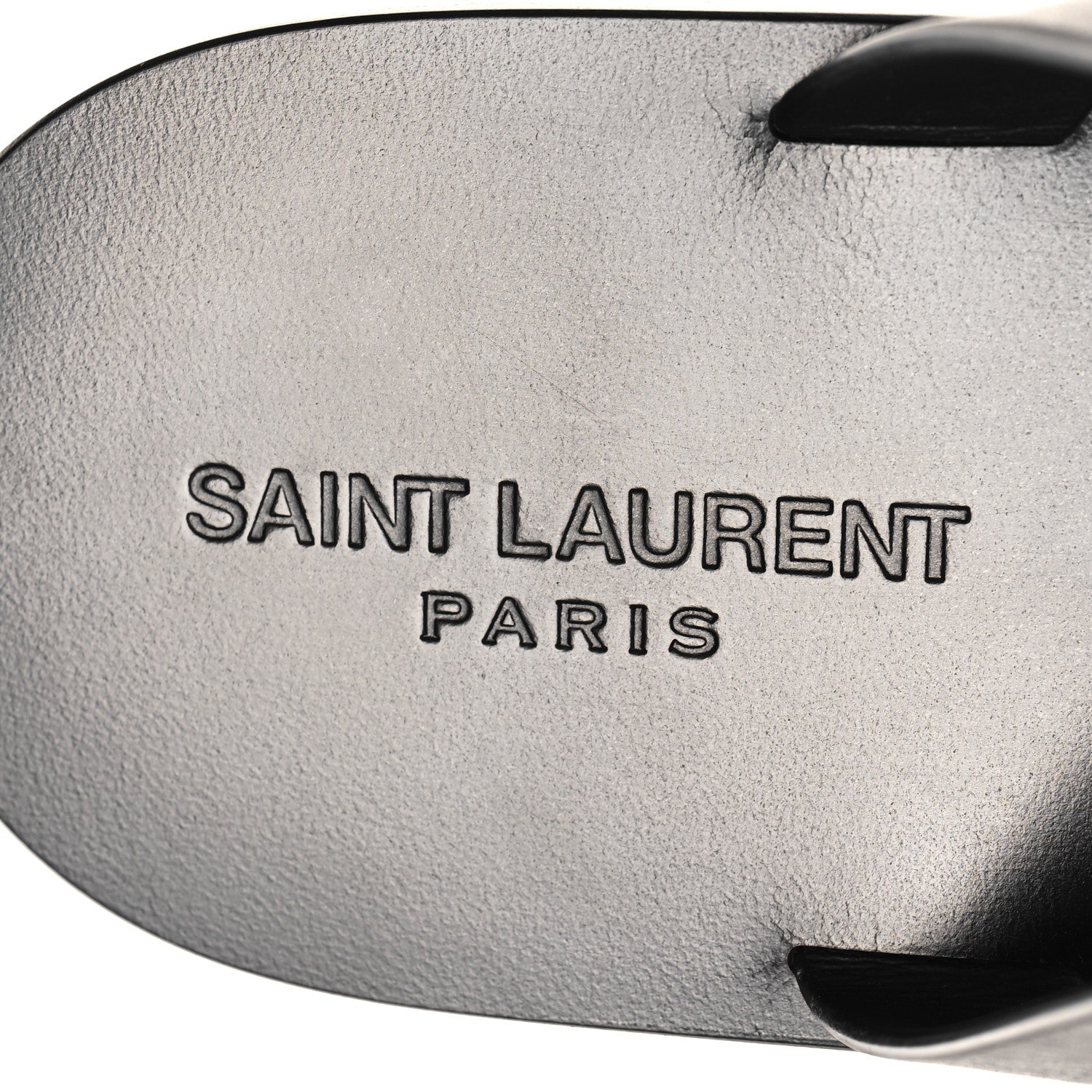 Saint Laurent Calfskin Mens Cassandra Monogram Sandals 43 Black 9 of 10