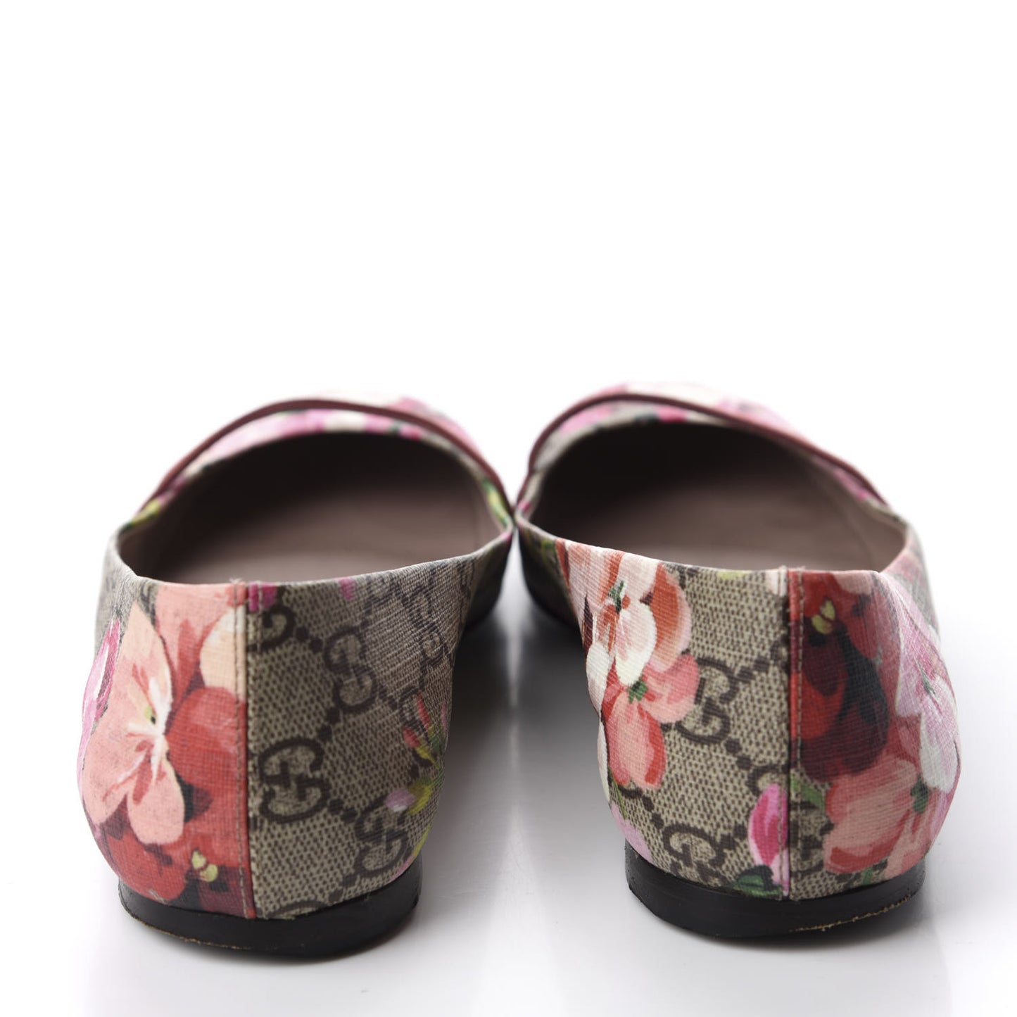 GG Supreme Monogram Blooms Ballet Flats 36 Beige Multicolor Dry Rose
