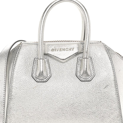 Givenchy Metallic Sugar Goatskin Mini Antigona Silver 8 of 11