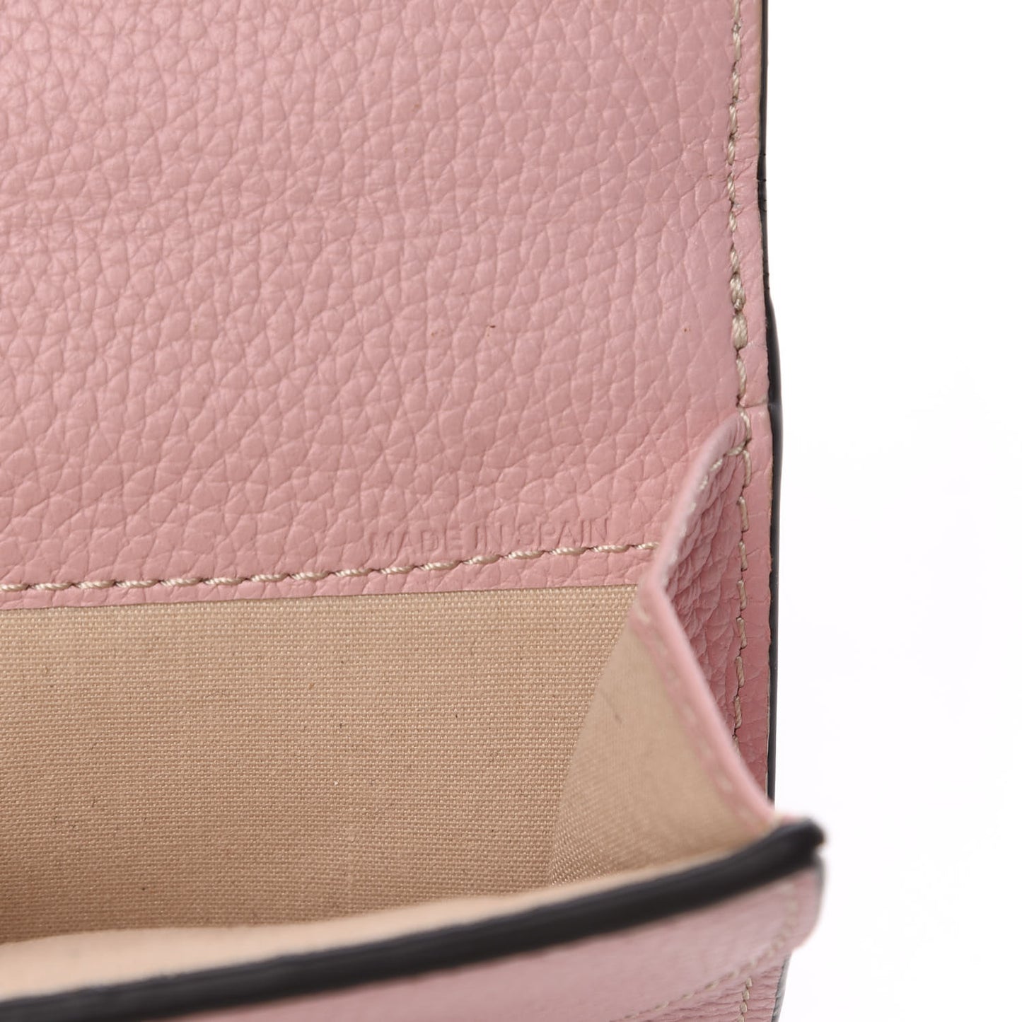 Grained Calfskin Georgia Square Wallet Washed Pink