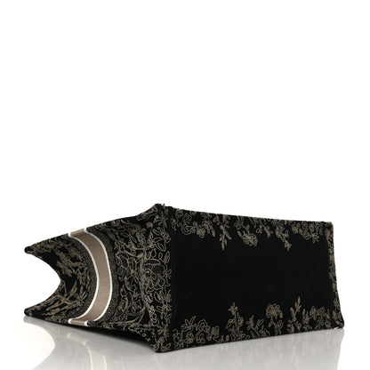 Christian Dior Canvas Embroidered Large Ornamental Cornely Book Tote Black Beige 4 of 9