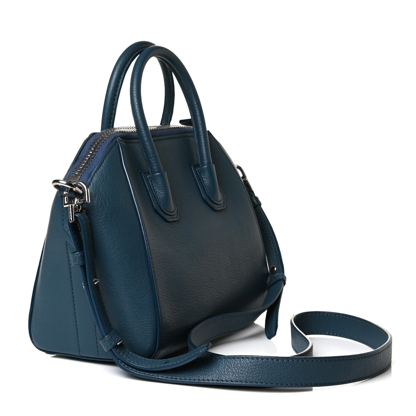 Sugar Goatskin Mini Antigona Oil Blue