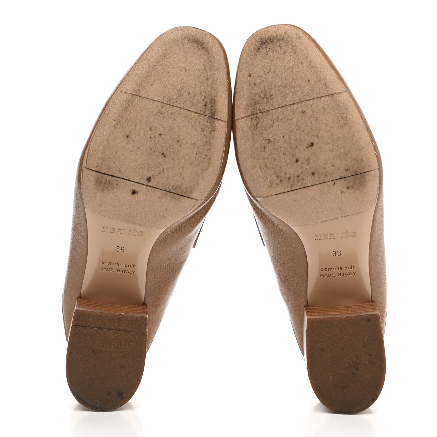 Hermes Goatskin Paradis Mules 36 Taupe 5 of 9